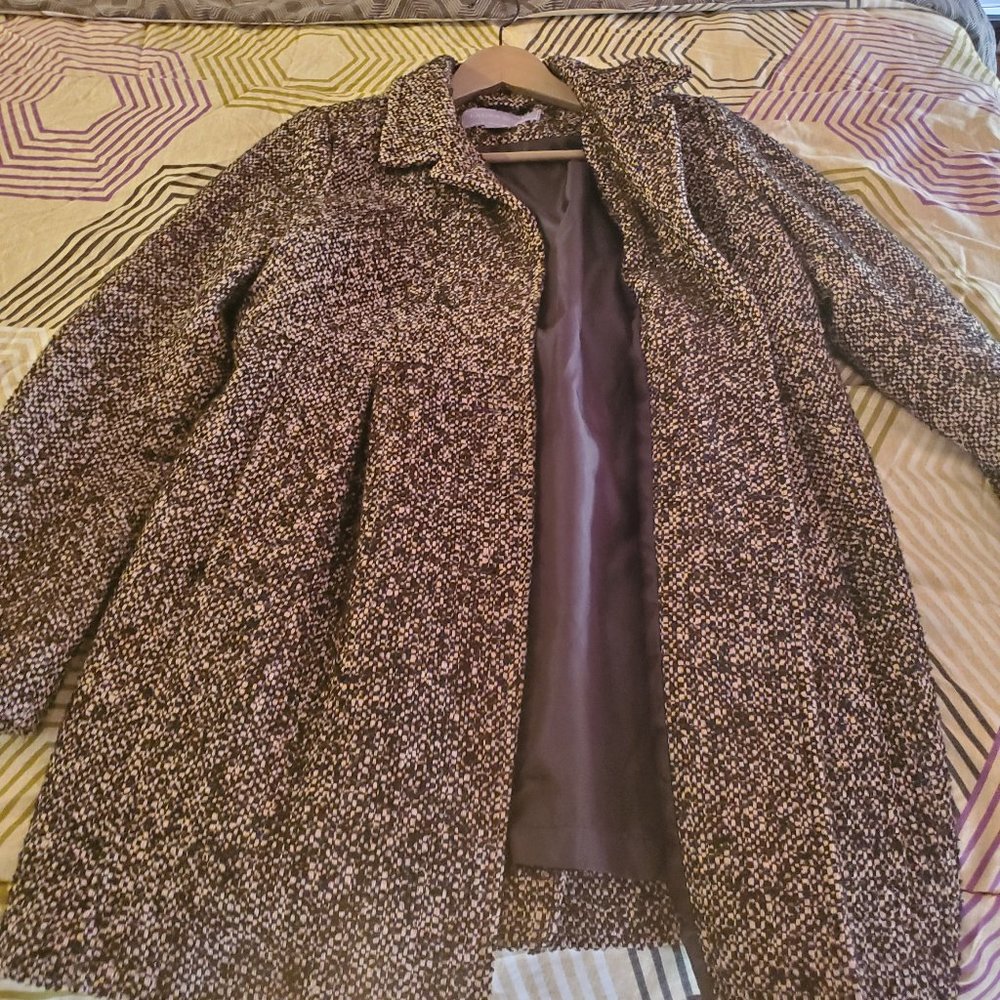 Laura Scott Black Onyx Swing Coat Sz Medium